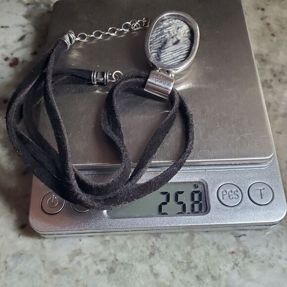 EXEX Claudia Agudelo Petrified Wood Pendant Necklace Sterling Silver - Picture 5 of 5